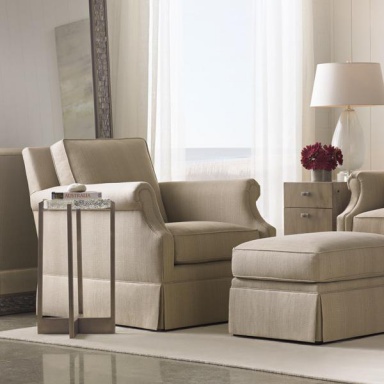 Poof Portland Skirted Ottoman