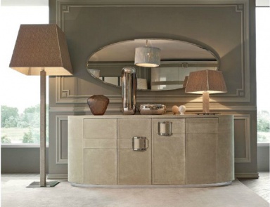 Sideboard in wood, upholstered in suede Ermes, Ego