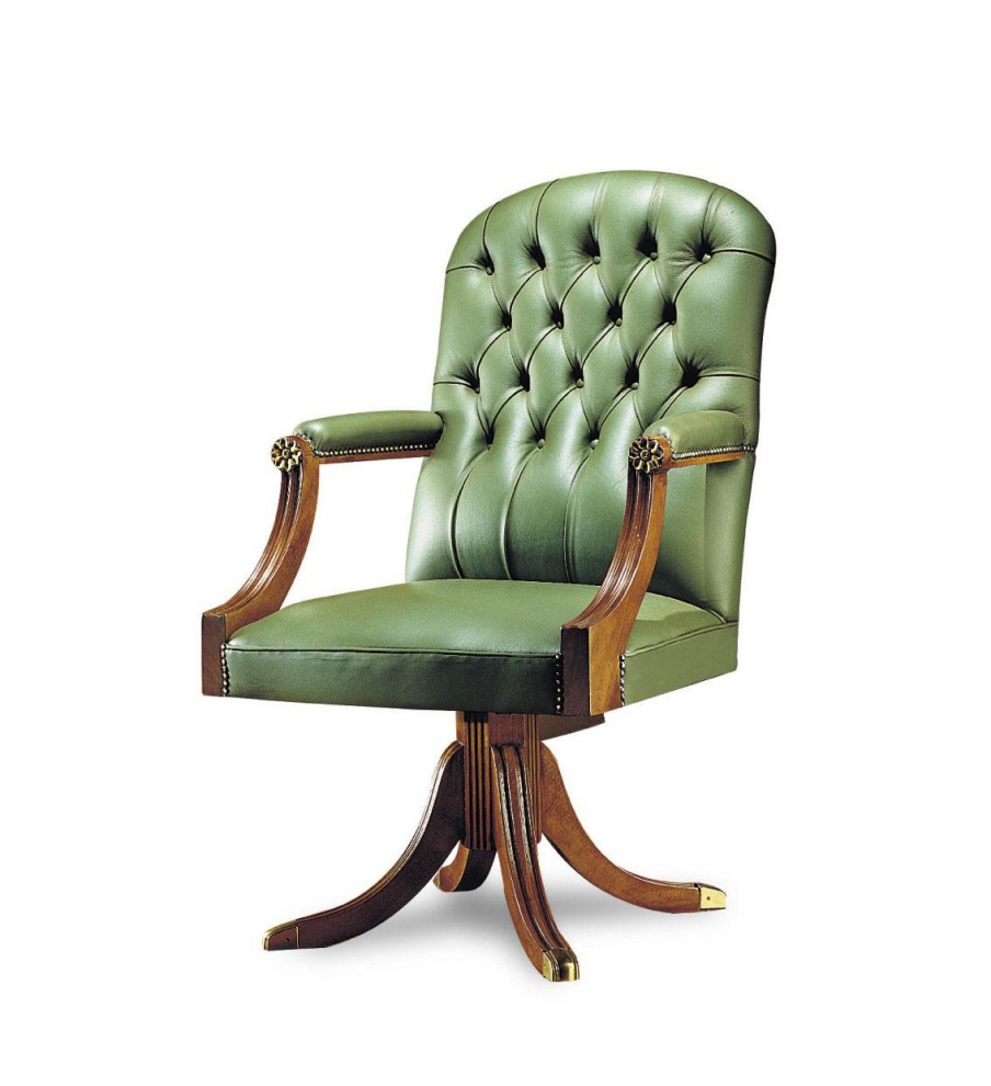 Chair in leather upholstery, Francesco Molon