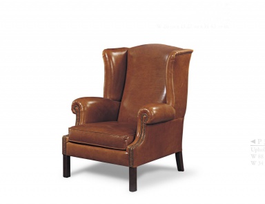 Chair in leather upholstery, Francesco Molon