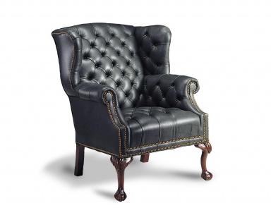 Chair in leather upholstery, Francesco Molon