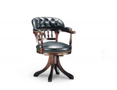 Chair in leather upholstery, Francesco Molon