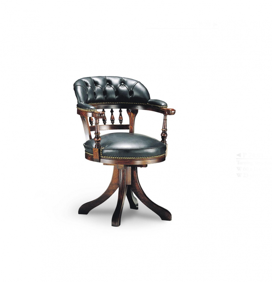 Chair in leather upholstery, Francesco Molon