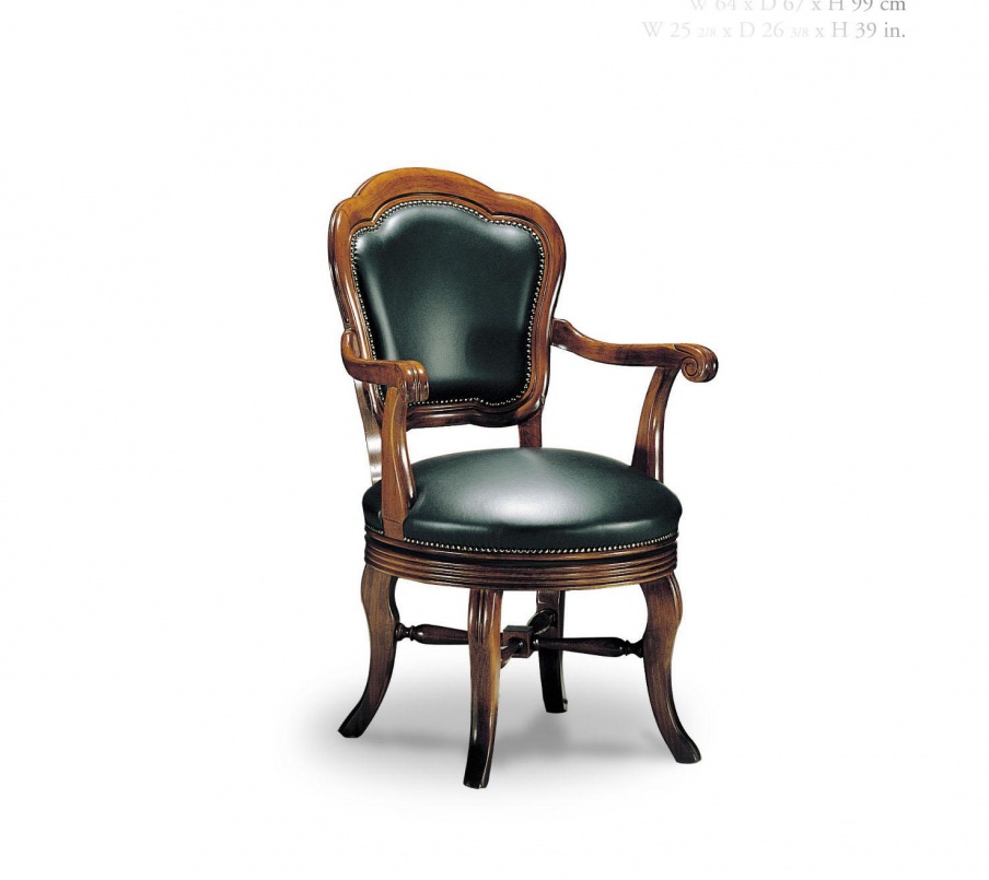 Chair in leather upholstery, Francesco Molon