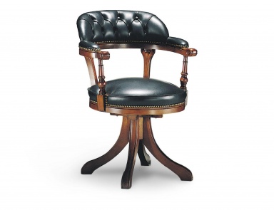 Chair in leather upholstery, Francesco Molon