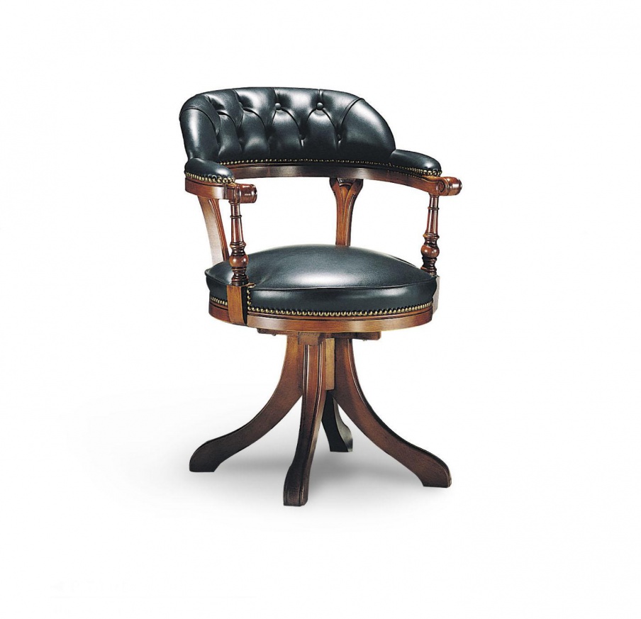 Chair in leather upholstery, Francesco Molon