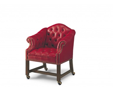 Chair in leather upholstery, Francesco Molon