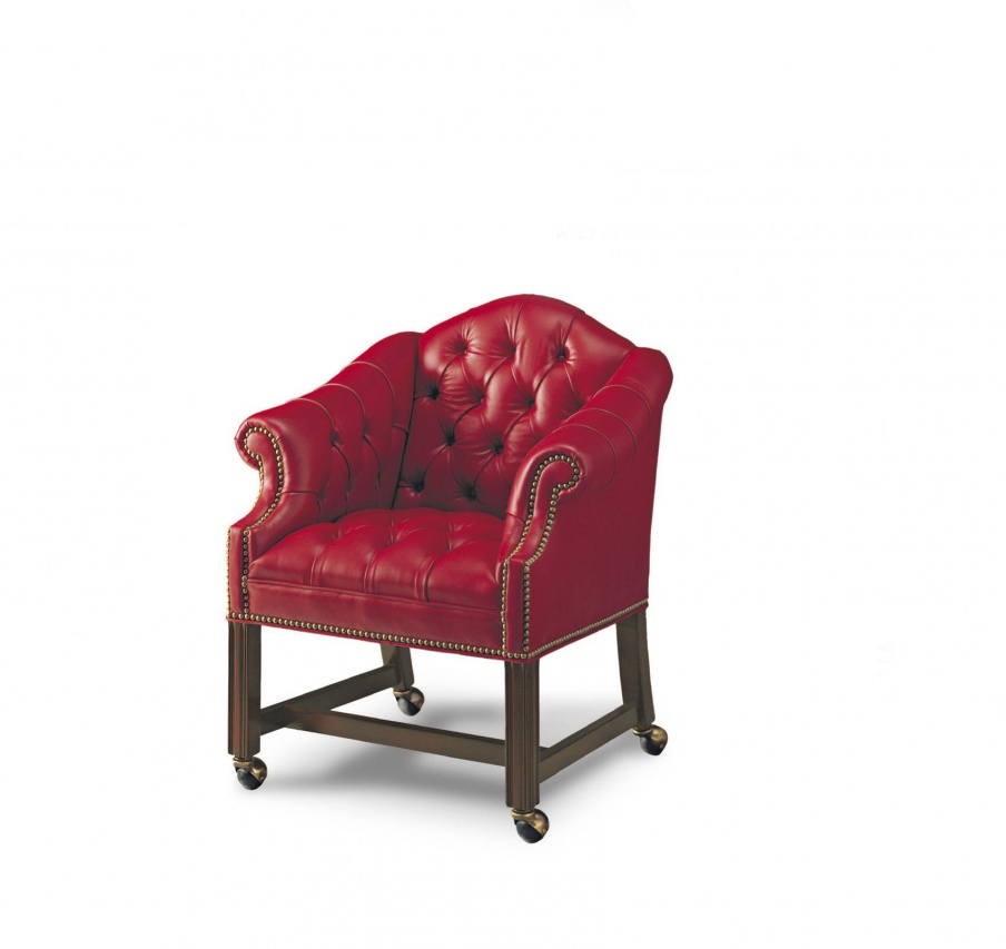 Chair in leather upholstery, Francesco Molon