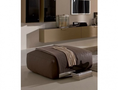 Pouf made of genuine leather California, Ego