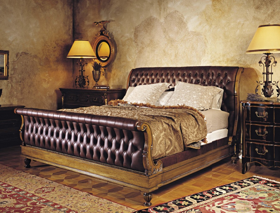 Double bed with upholstered headboard, Francesco Molon