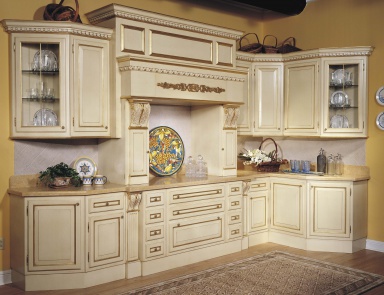 Kitchen (Suite kitchen) of wood in the finishing varnish, Francesco Molon