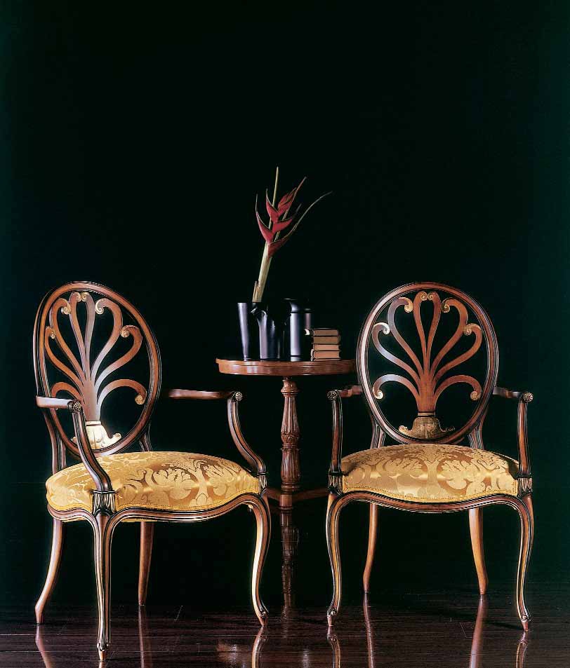 Chair with hard armrests P166, Zanaboni