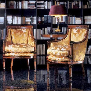 Chair with hard armrests