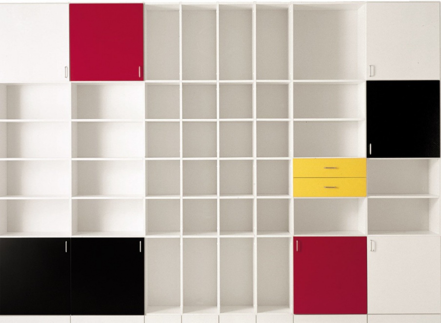 A rack with a frame made of melamine Oikos, Driade