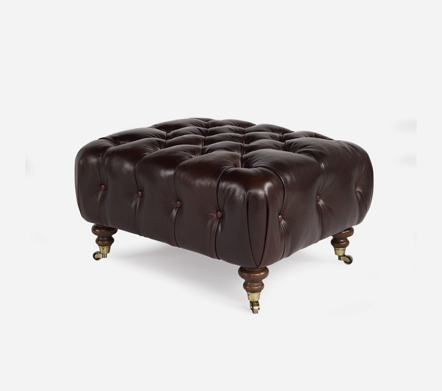 Aldwych leather pouf, Ralph Lauren Home