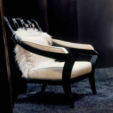 Chair with hard armrests