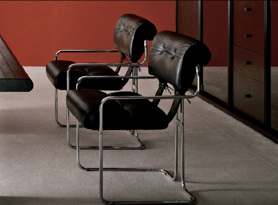 Chair in leather upholstery Tucroma, I4 Mariani