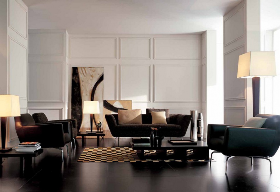 Sofa upholstered in leather or fabric Arco, MisuraEmme