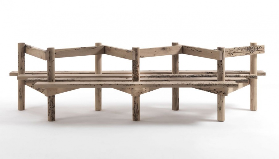 Bench Palizzata of wood, Riva 1920