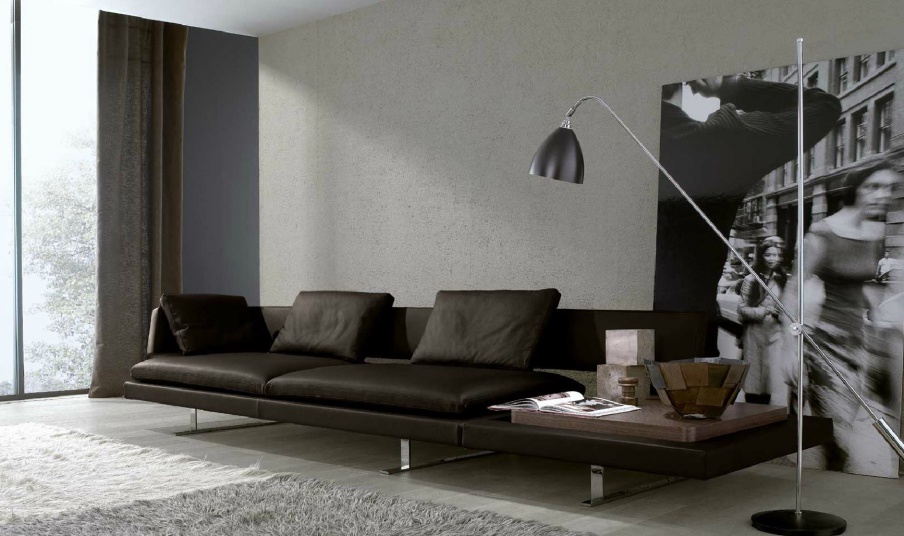 Sofa upholstered in leather or fabric Borderline, MisuraEmme