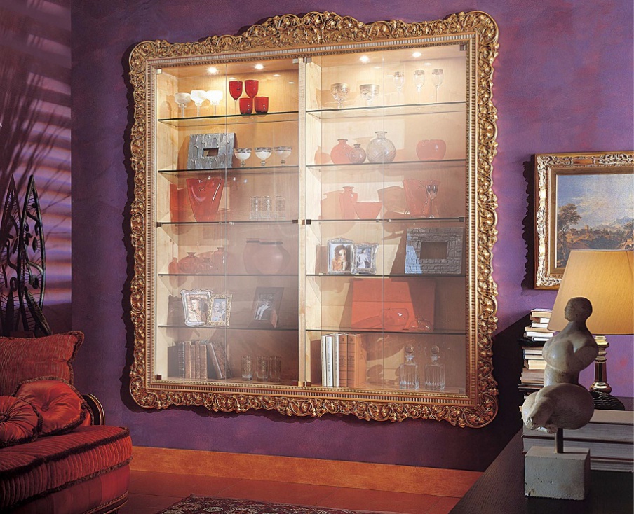 Bookcase with glass niches, Elledue