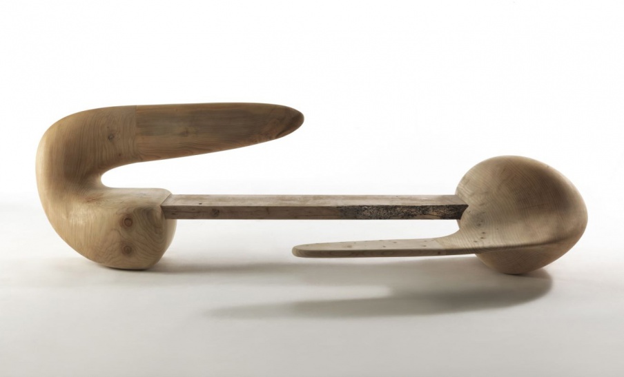 Bench Forkola of wood, Riva 1920