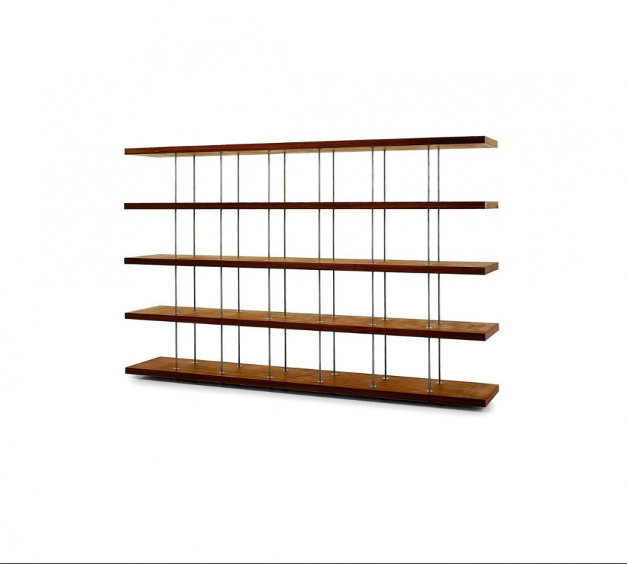 Bookcase with frame in stainless steel the Piano Design, Riva 1920