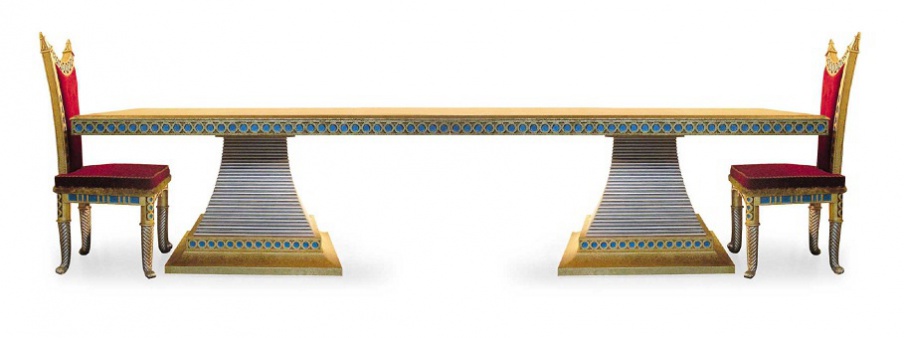 Dining room (dining set) with hand-carved Elledue