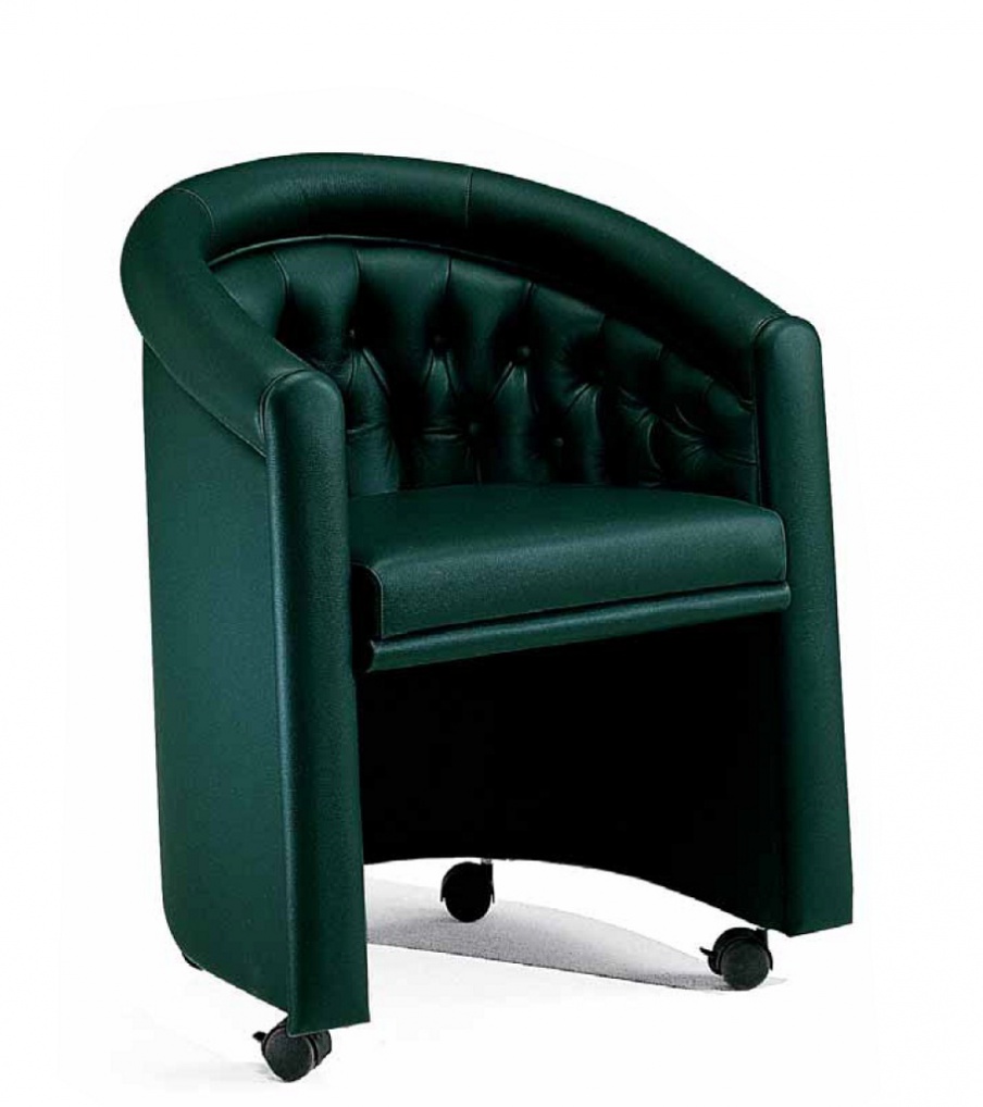 Chair office upholstered in genuine leather, Elledue