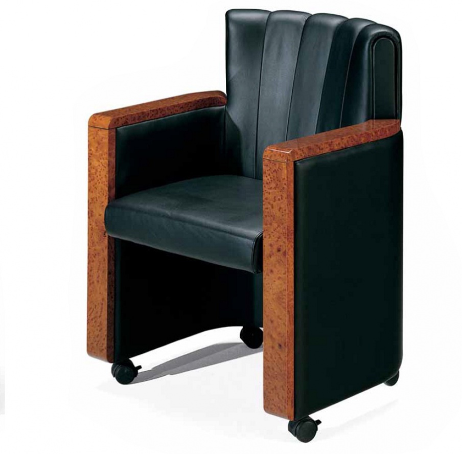 Chair office upholstered in genuine leather, Elledue