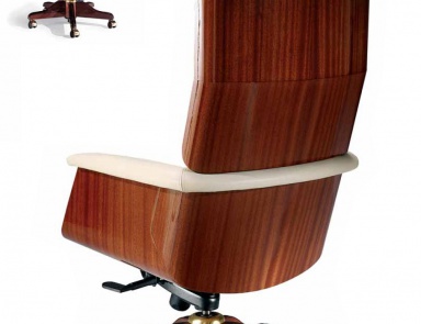 Chair office upholstered in genuine leather, Elledue