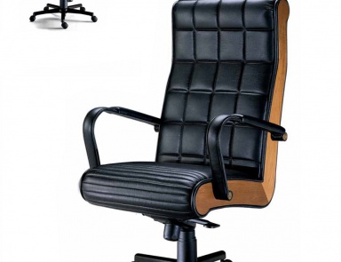 Chair office upholstered in genuine leather, Elledue