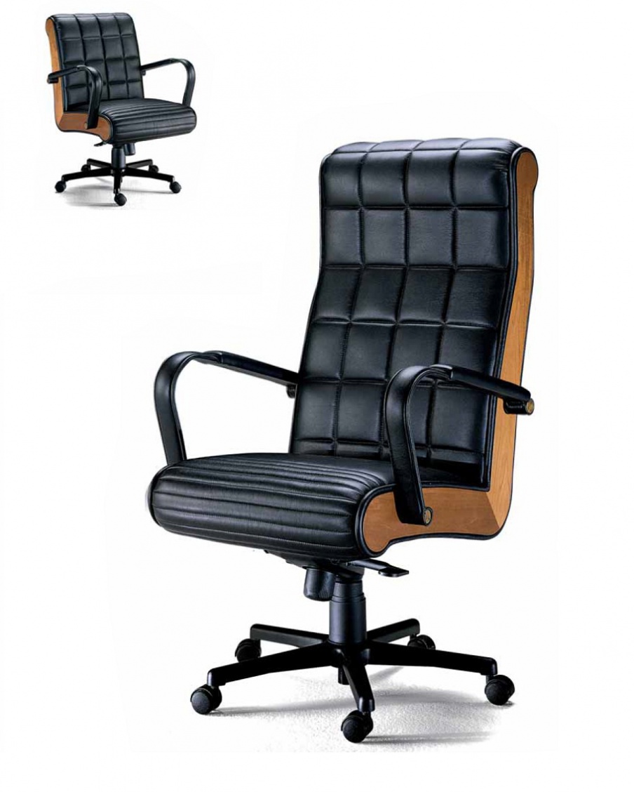Chair office upholstered in genuine leather, Elledue