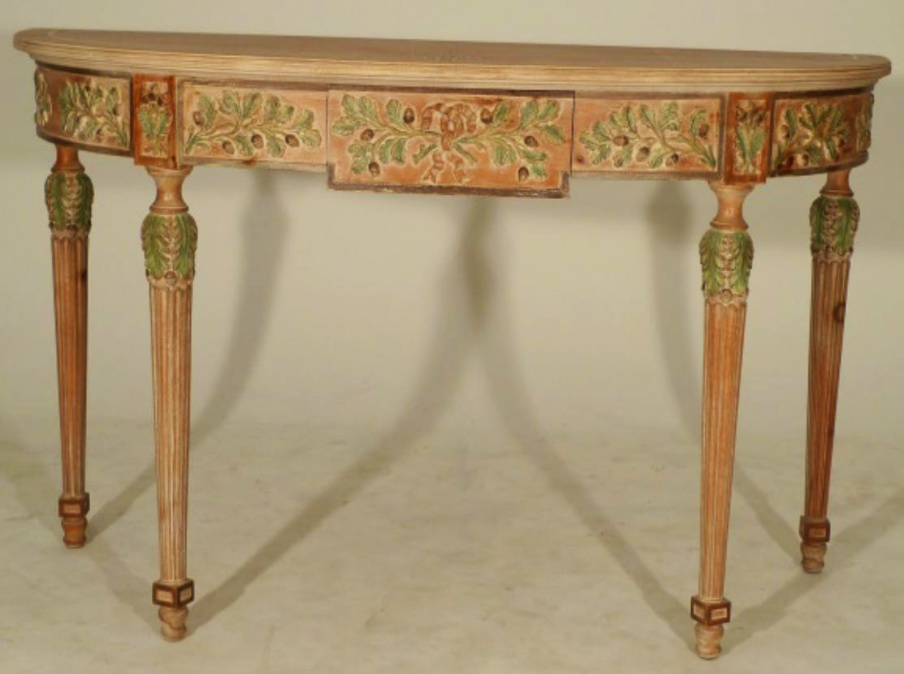 The console is made of solid wood, Chelini