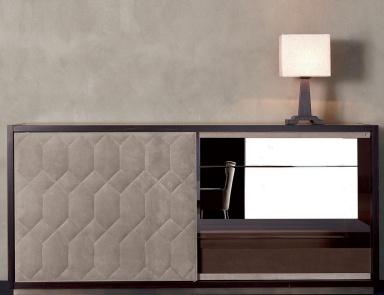 Dresser with sliding door Tatin Ebony, Rugiano