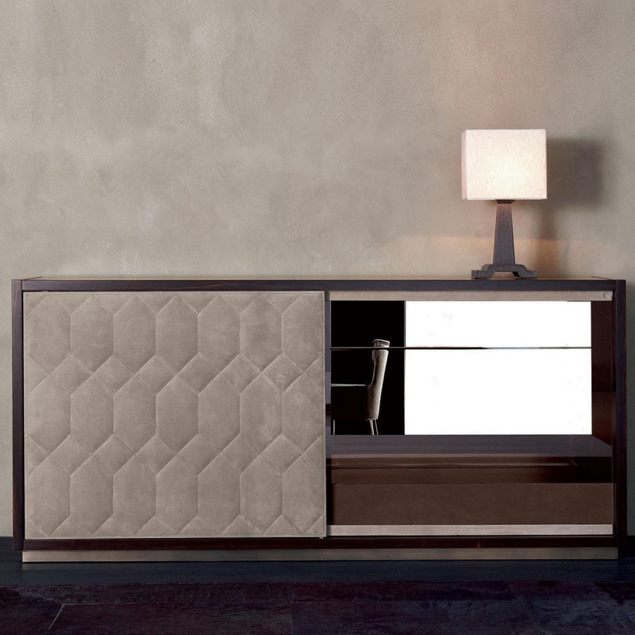 Dresser with sliding door Tatin Ebony, Rugiano