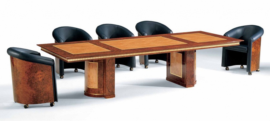 Conference table solid elm Myron, Elledue