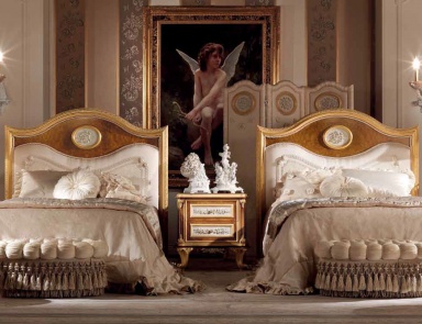 Single bed with upholstered headboard, Jumbo Collection