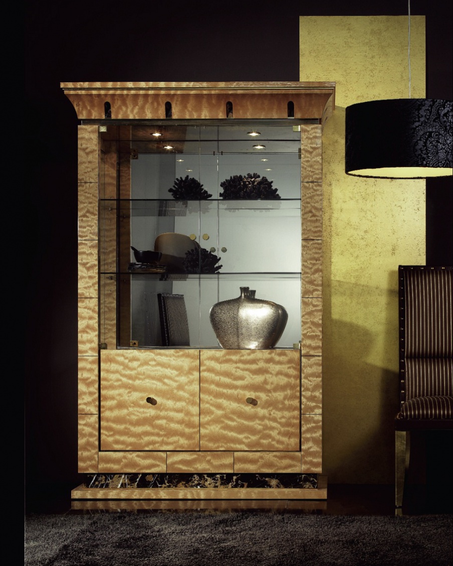 Showcase solid wood lacquered Orpheo, Elledue