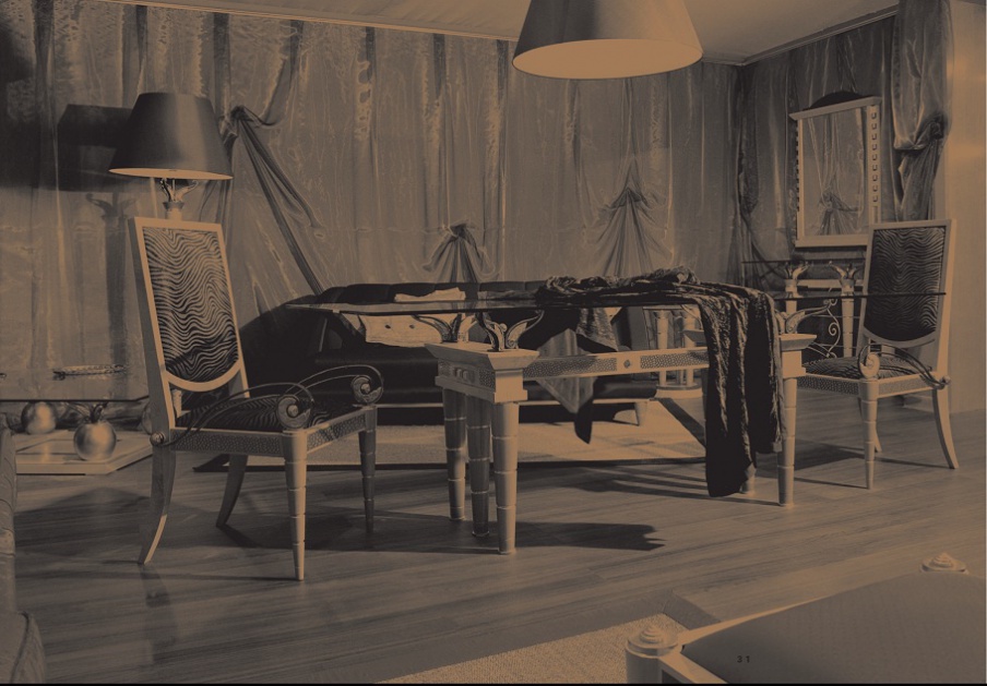 Dining table with glass top Rokko, Elledue