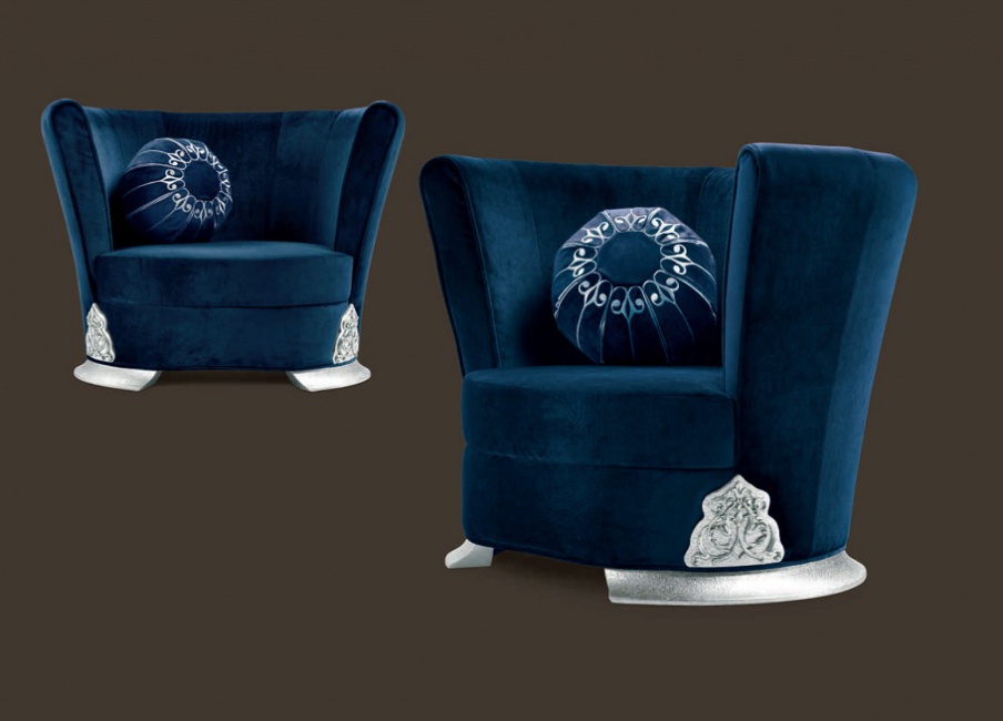 Armchair with round metal decor Saraya, Elledue