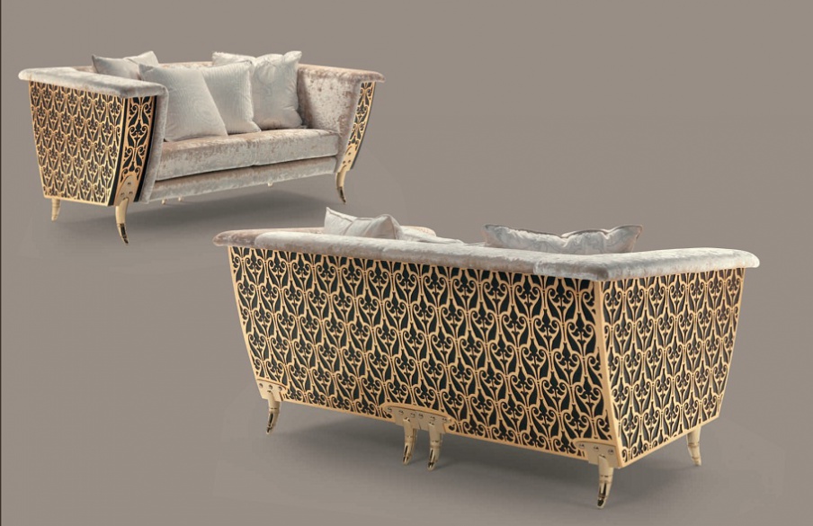 Sofa double solid wood with decorative carving Saraya, Saraya
