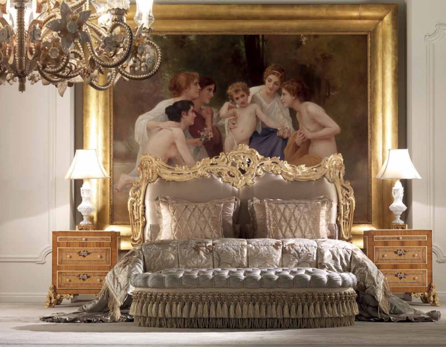 Double bed with upholstered headboard, Jumbo Collection