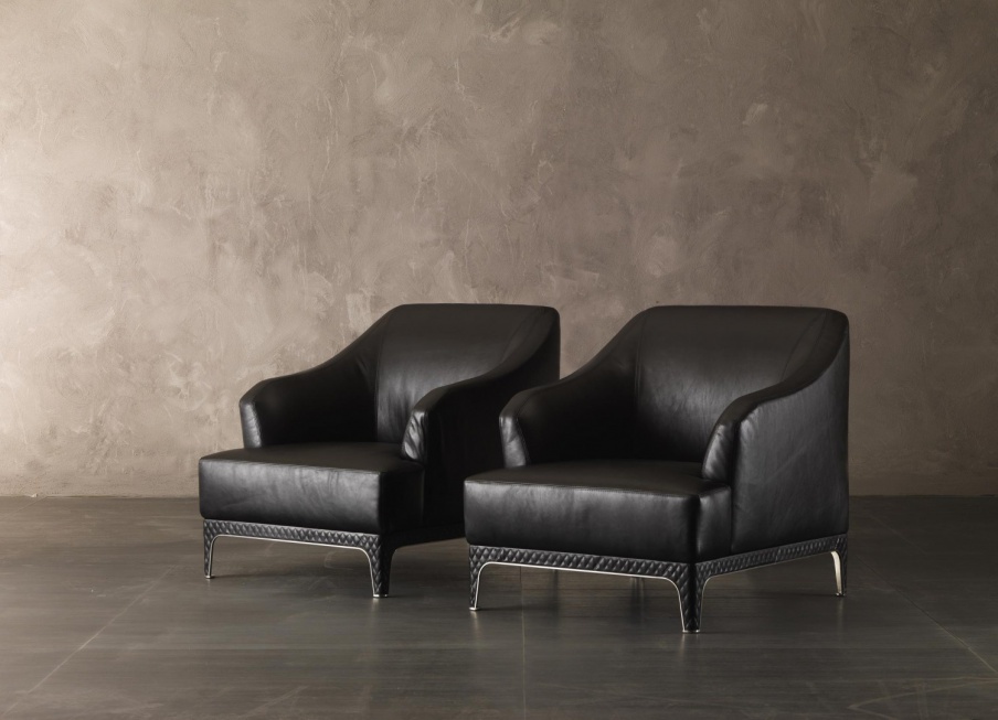 Chair with rounded armrests Oscar, Rugiano