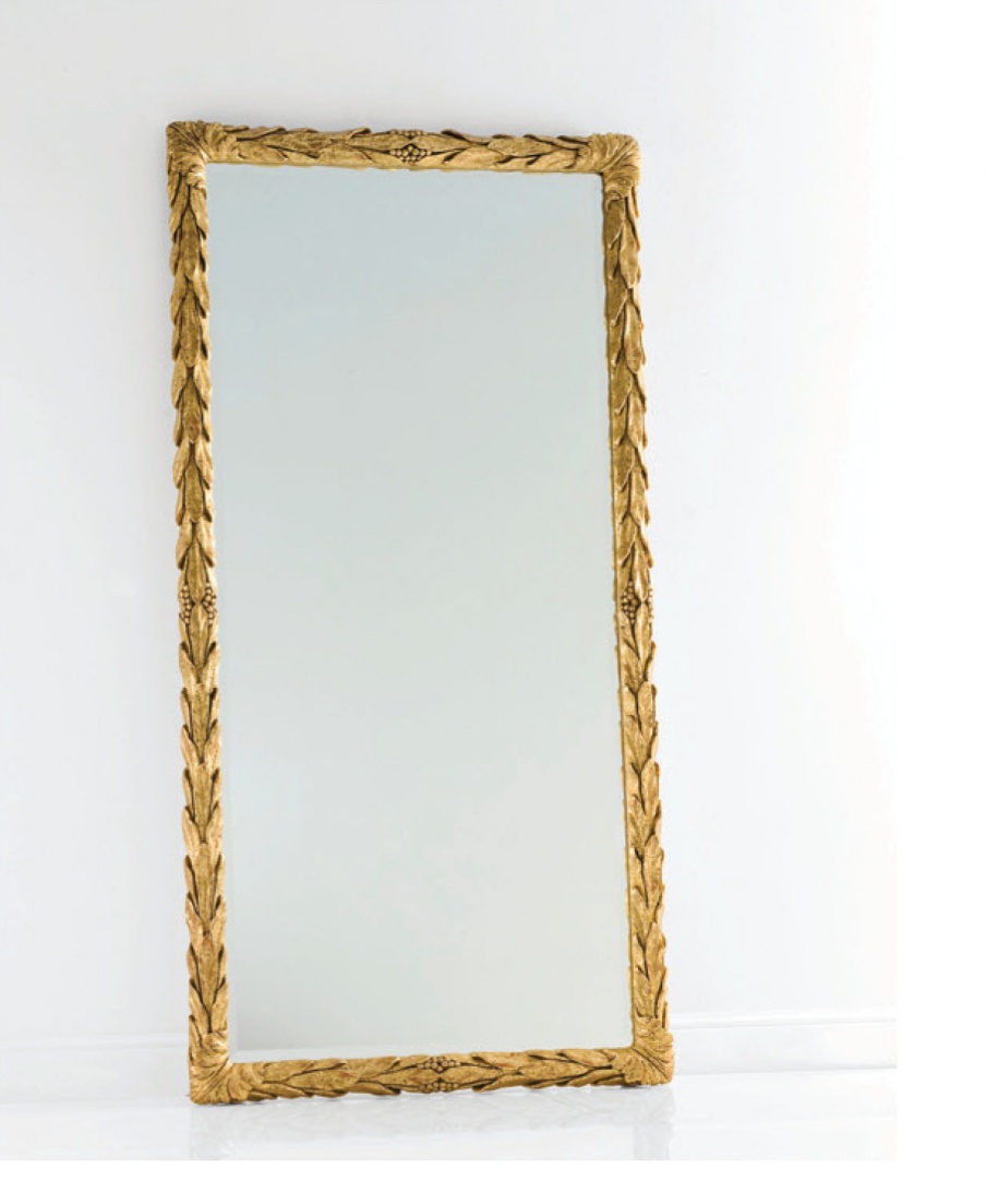 Rectangular floor mirror with carved frame, Chelini
