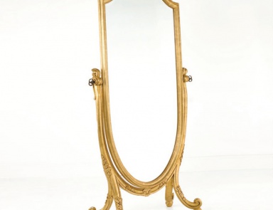 Floor mirror in a wooden frame with hand-carved Chelini