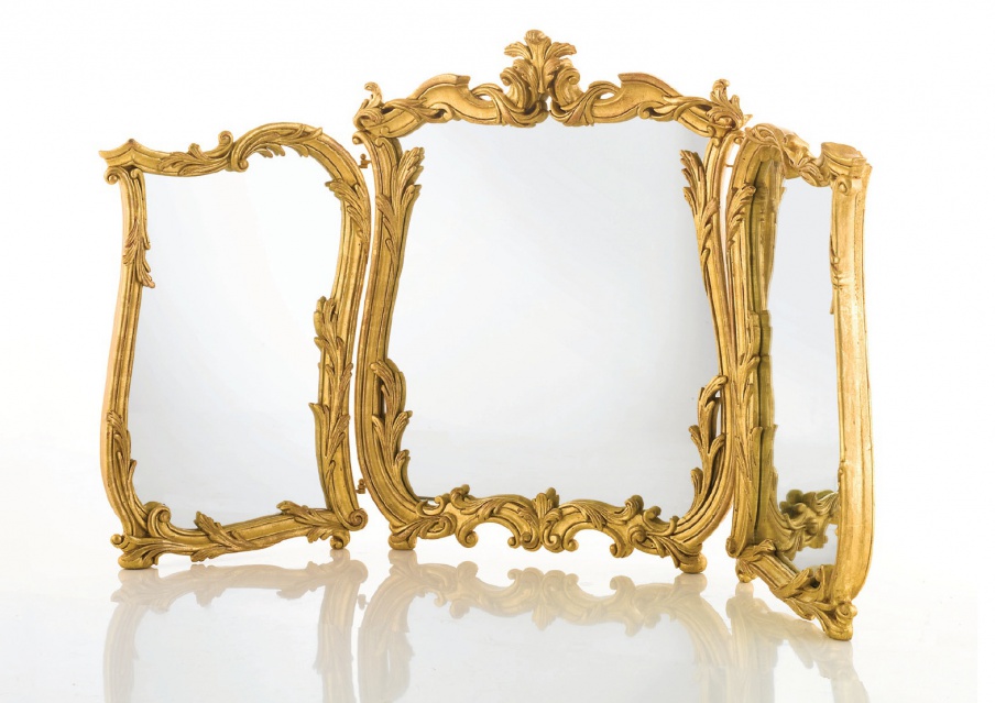 The trellis mirror with wooden carved frame, Chelini