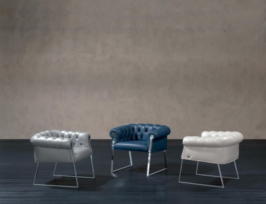 Chair with low backrest and armrests Dharma, Rugiano