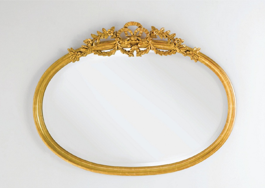 Mirror oval solid wood, Chelini
