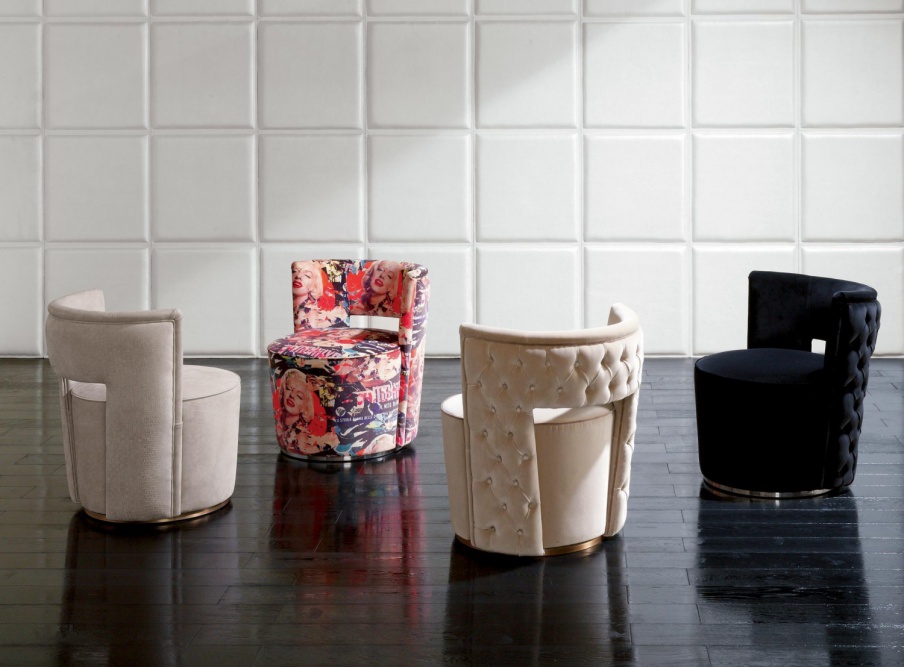 Armchair with round seat Giotto, Rugiano